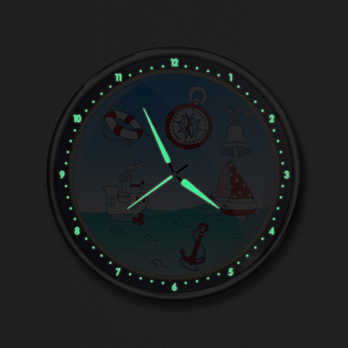 Dekor Loft Premium Gece Parlayan Çocuk Odası Duvar Saati  FS-1535