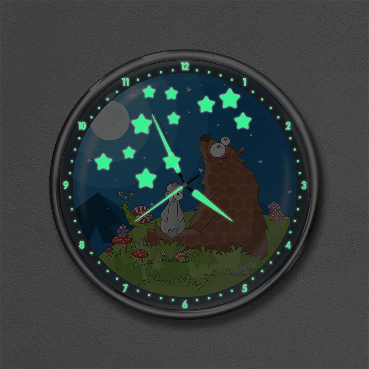 Dekor Loft Premium Gece Parlayan Çocuk Odası Duvar Saati  FS-1547