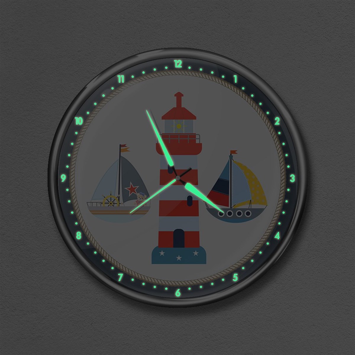 Dekor Loft Premium Gece Parlayan Çocuk Odası Duvar Saati  FS-1558