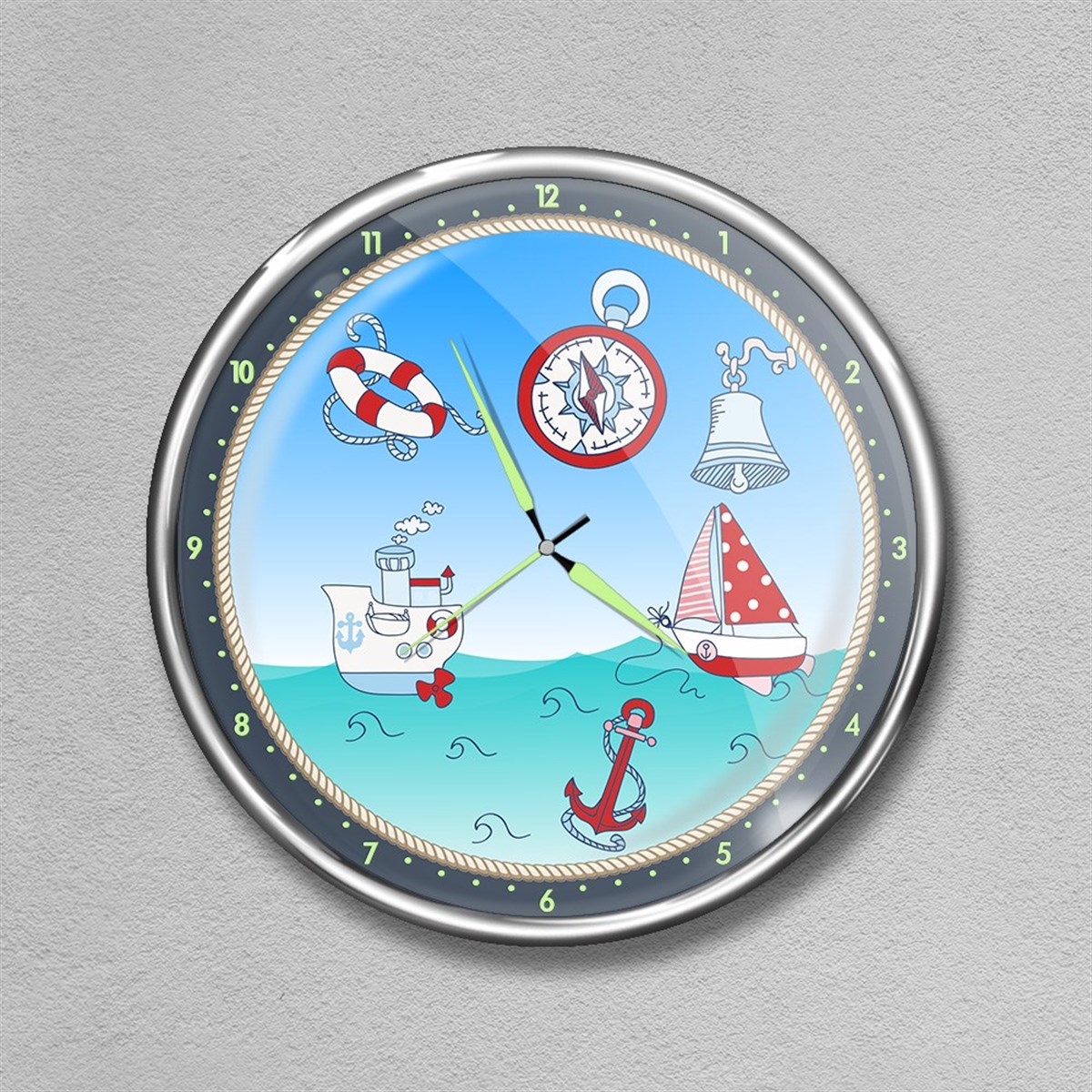 Dekor Loft Premium Gece Parlayan Çocuk Odası Duvar Saati  FS-1535