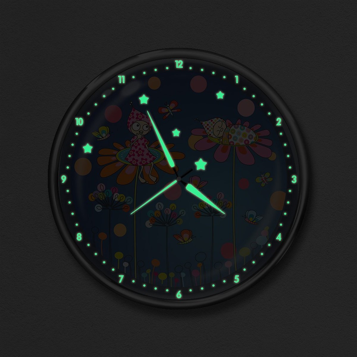 Dekor Loft Premium Gece Parlayan Çocuk Odası Duvar Saati  FS-1526