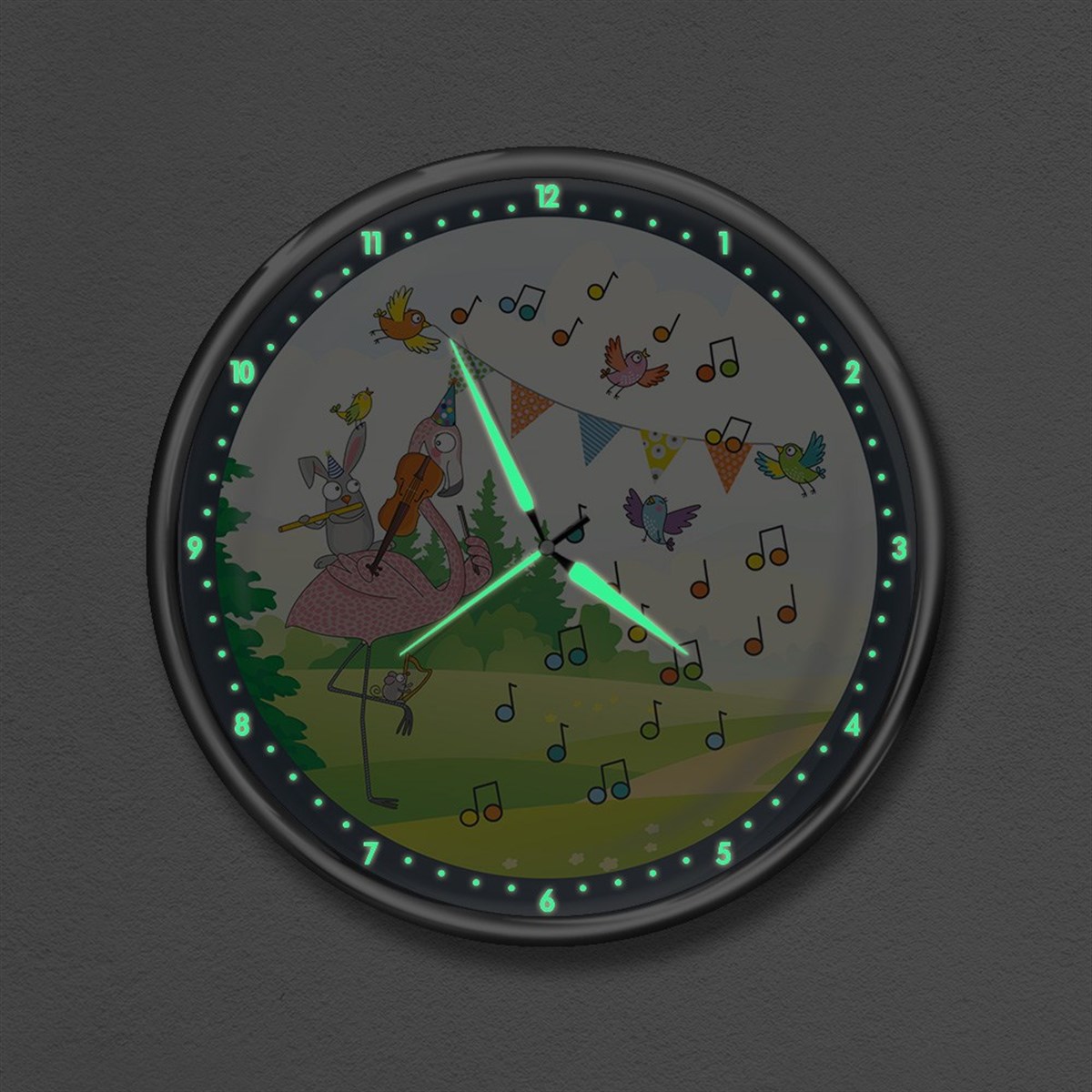 Dekor Loft Premium Gece Parlayan Çocuk Odası Duvar Saati  FS-1557