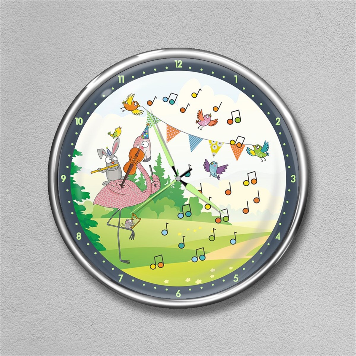 Dekor Loft Premium Gece Parlayan Çocuk Odası Duvar Saati  FS-1557