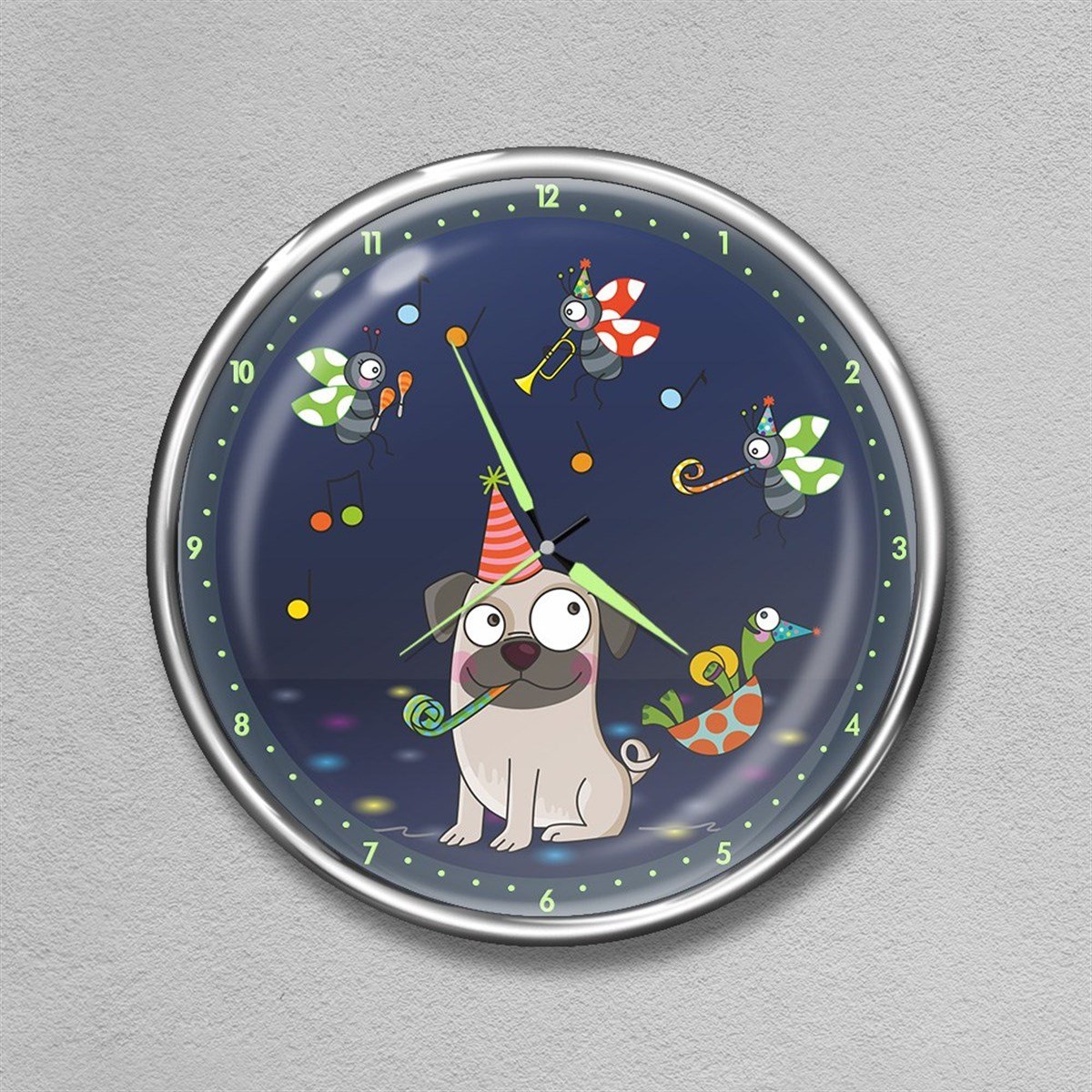 Dekor Loft Premium Gece Parlayan Çocuk Odası Duvar Saati  FS-1521