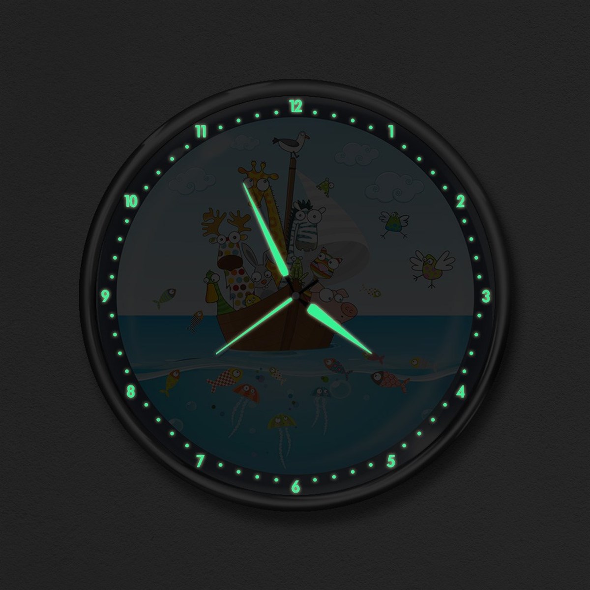 Dekor Loft Premium Gece Parlayan Çocuk Odası Duvar Saati  FS-1529