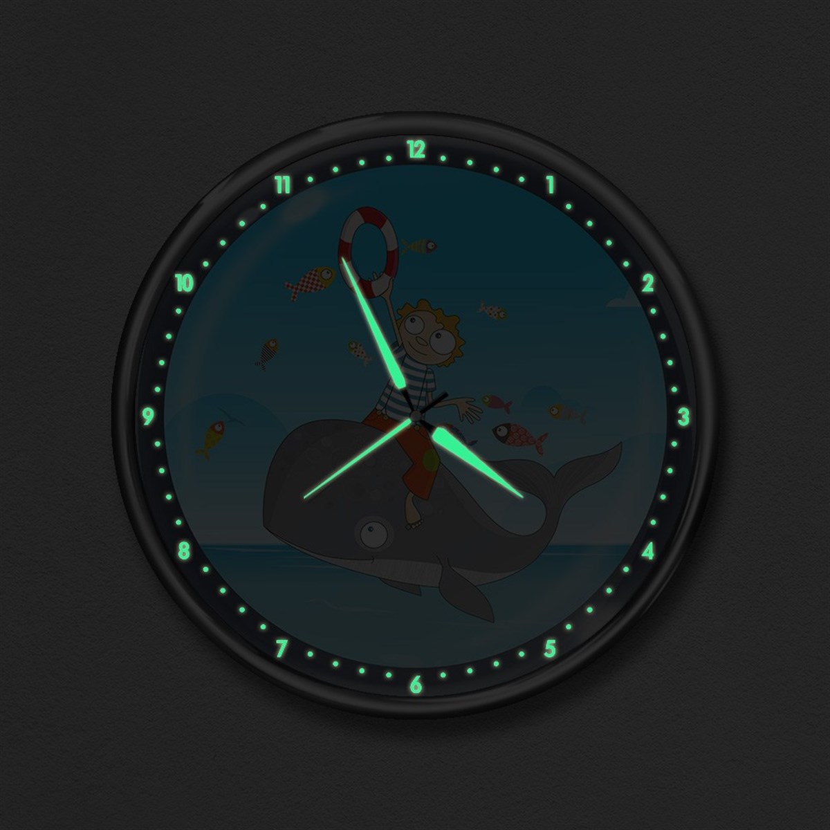 Dekor Loft Premium Gece Parlayan Çocuk Odası Duvar Saati  FS-1528