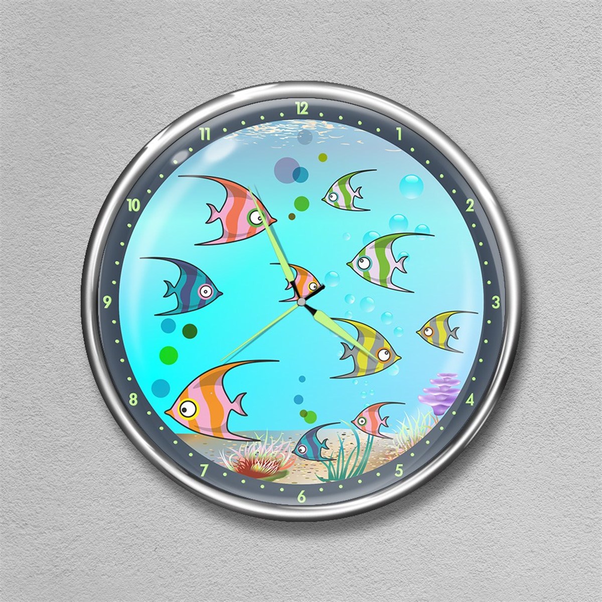 Dekor Loft Premium Gece Parlayan Çocuk Odası Duvar Saati  FS-1513