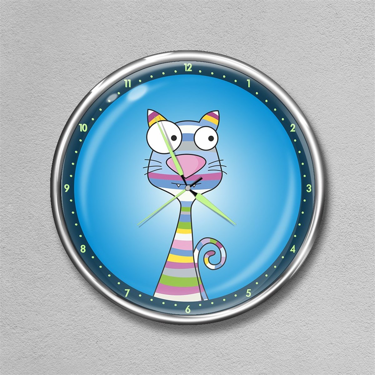 Dekor Loft Premium Gece Parlayan Çocuk Odası Duvar Saati  FS-1509