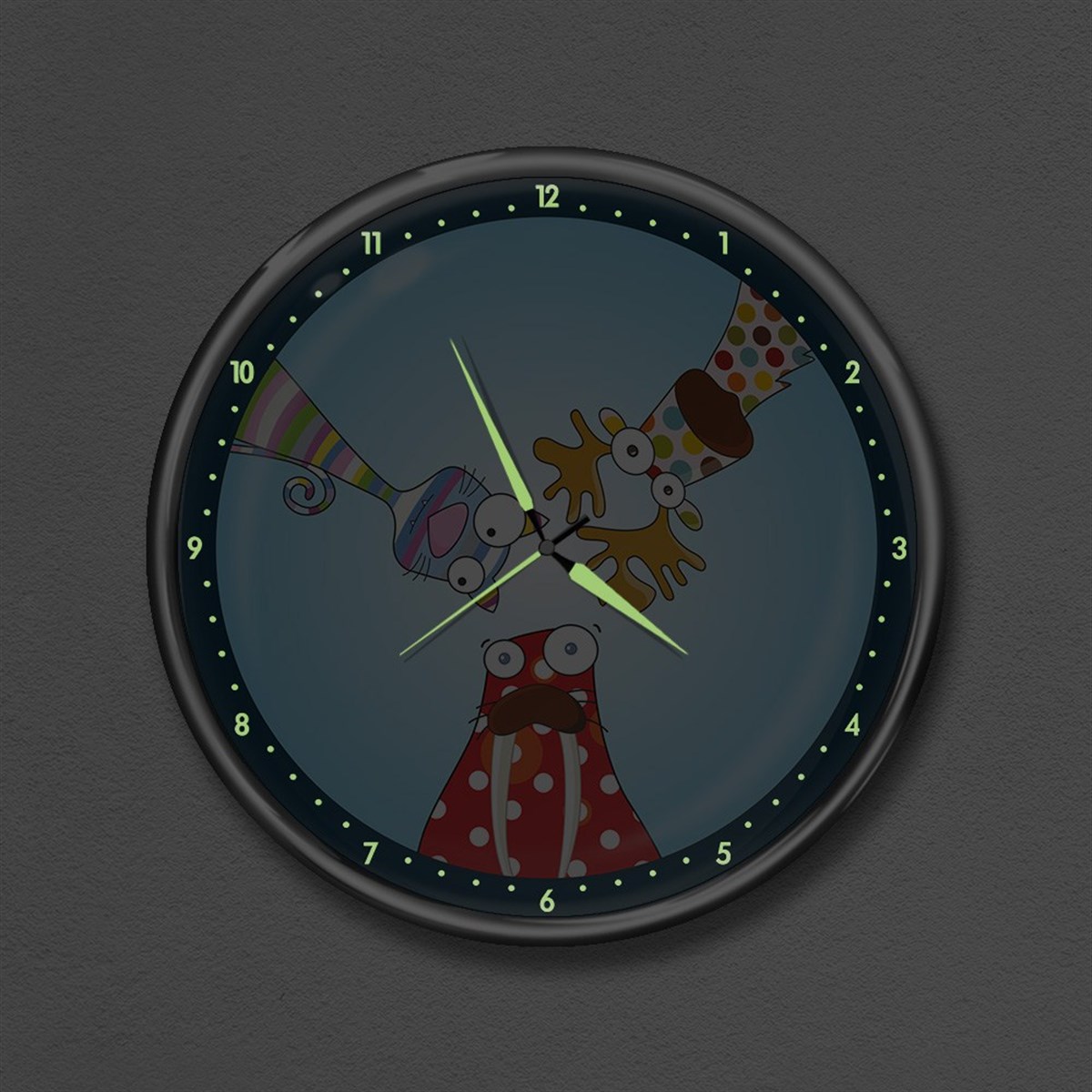 Dekor Loft Premium Gece Parlayan Çocuk Odası Duvar Saati  FS-1554