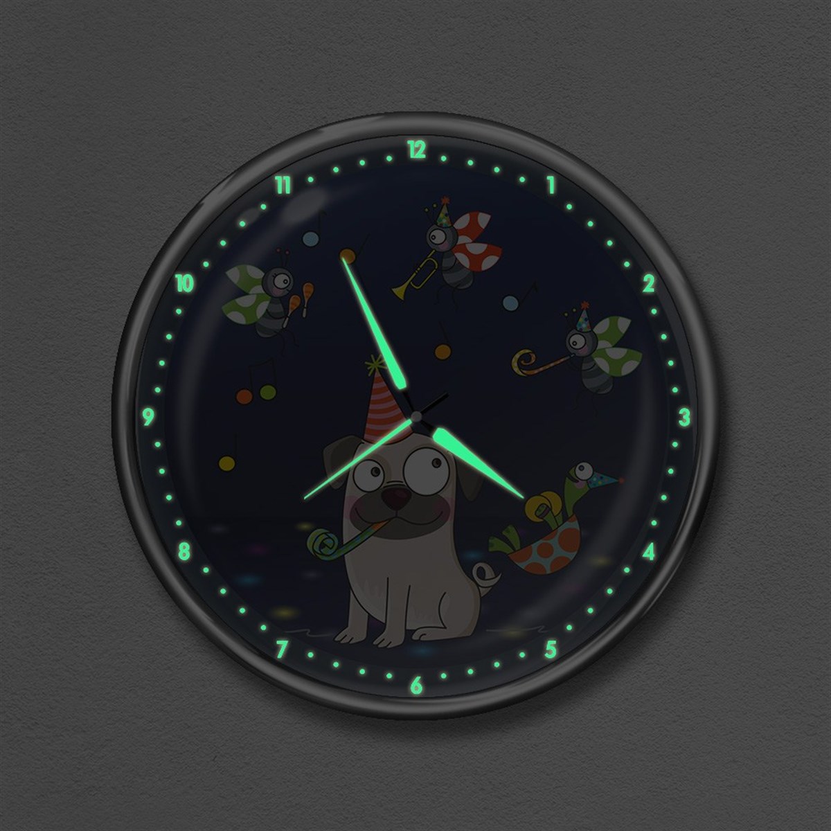 Dekor Loft Premium Gece Parlayan Çocuk Odası Duvar Saati  FS-1521