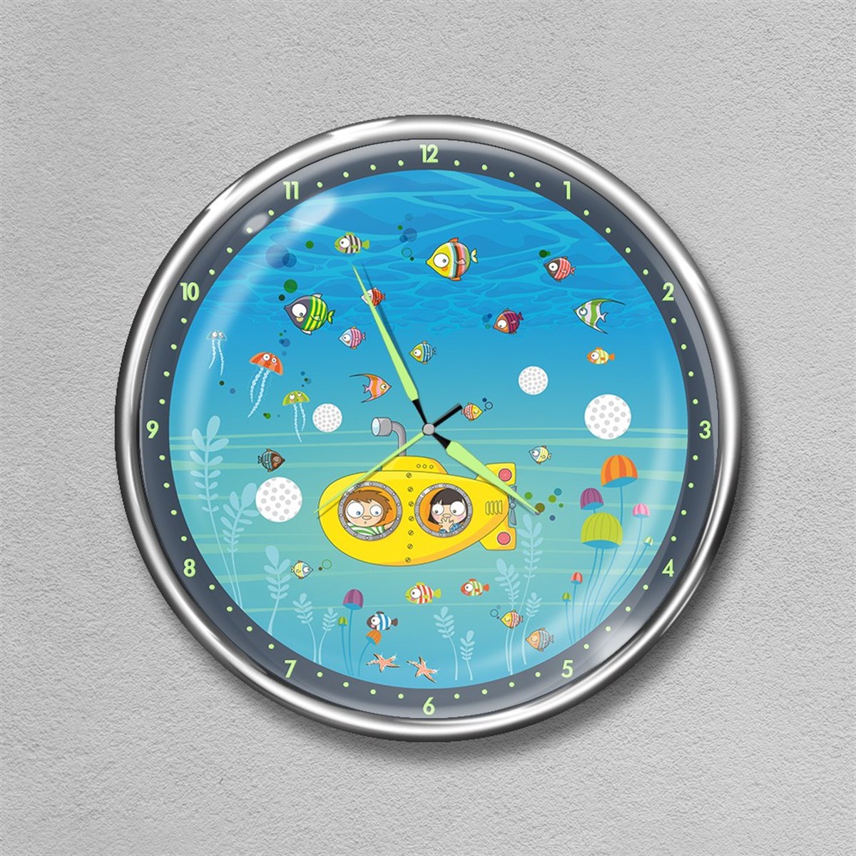 Dekor Loft Premium Gece Parlayan Çocuk Odası Duvar Saati  FS-1530