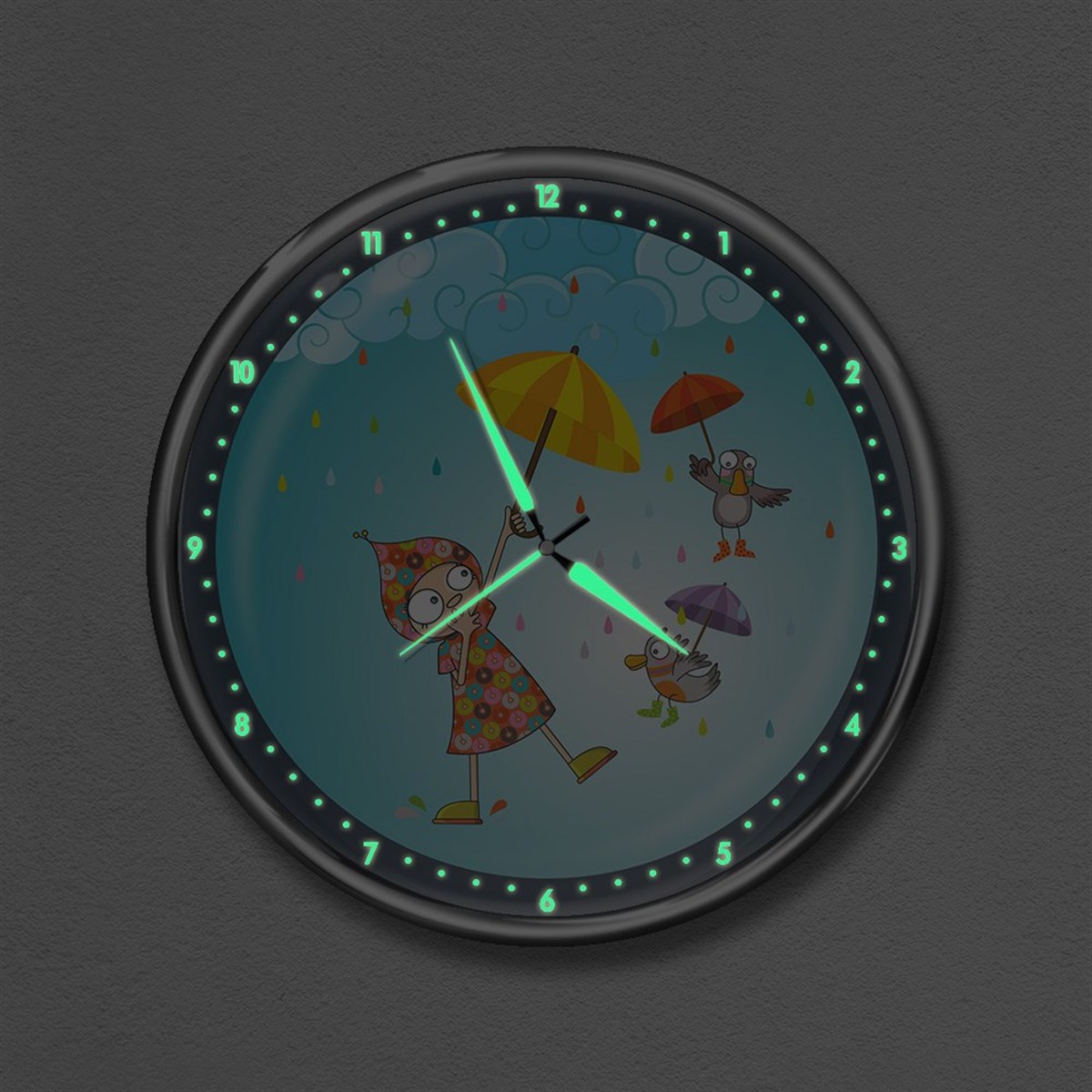 Dekor Loft Premium Gece Parlayan Çocuk Odası Duvar Saati  FS-1523