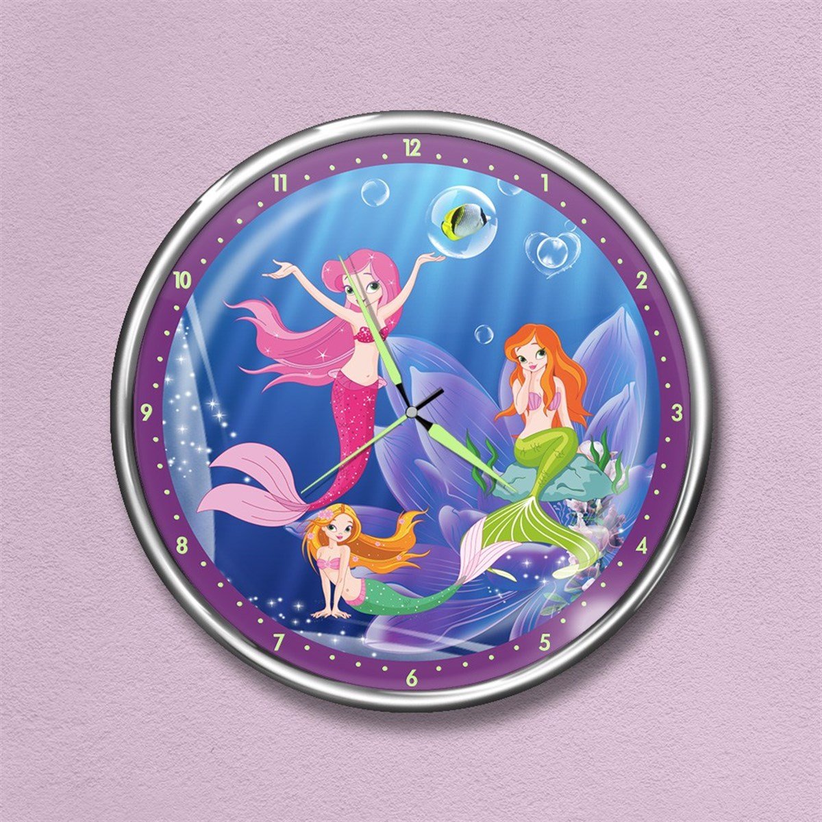 Dekor Loft Premium Gece Parlayan Çocuk Odası Duvar Saati  1559