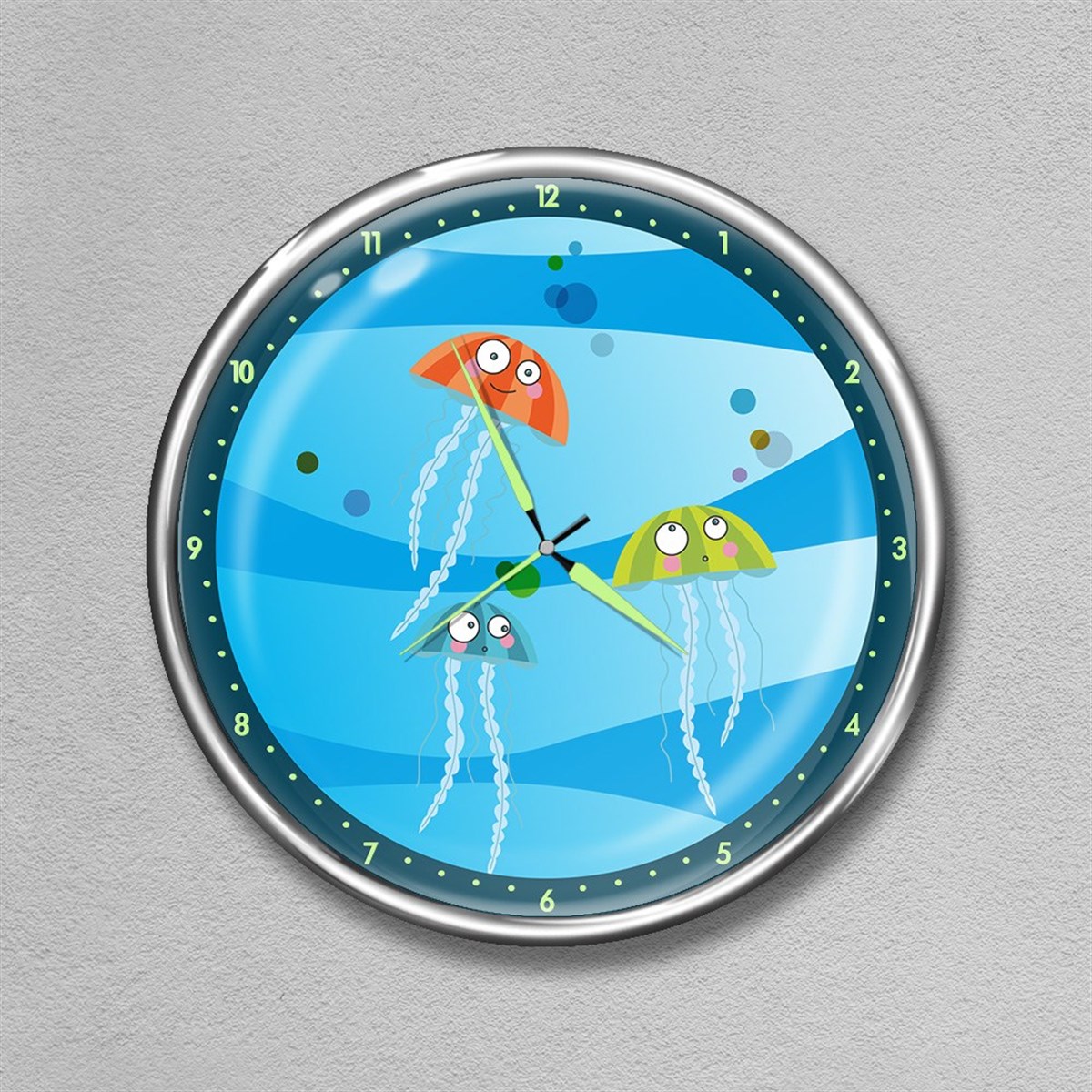 Dekor Loft Premium Gece Parlayan Çocuk Odası Duvar Saati  FS-1512