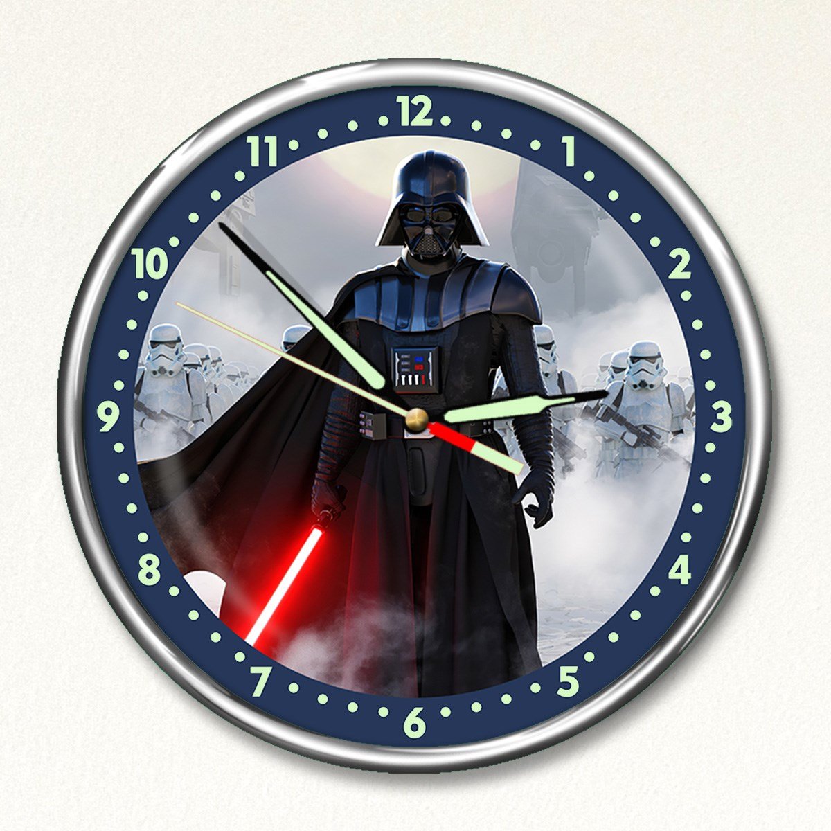 Dekor Loft Premium Gece Parlayan Darth Vader  Çocuk Odası Duvar Saati