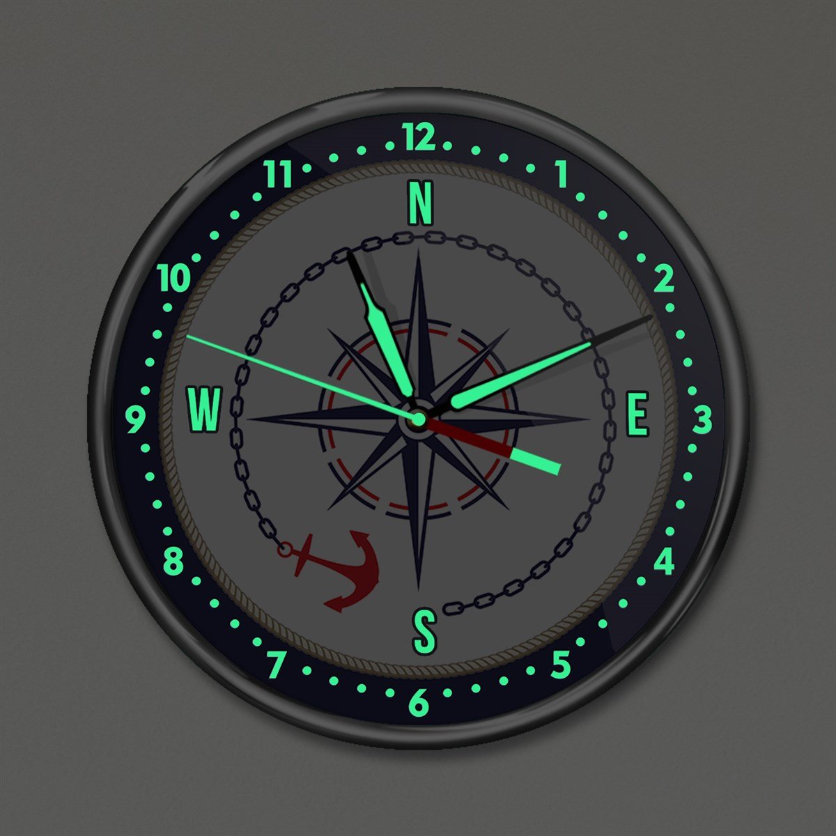 Dekor Loft Premium Gece Parlayan Denizci Çocuk Odası Duvar Saati PFS-1733