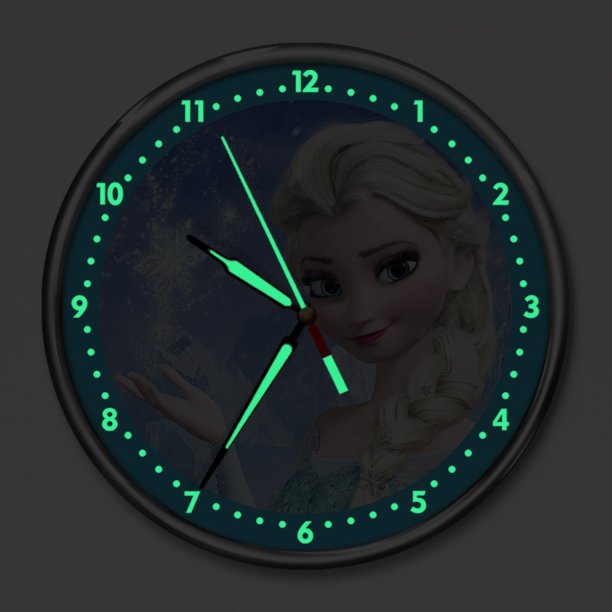 Dekor Loft Premium Gece Parlayan Elsa Frozen  Çocuk Odası Duvar Saati