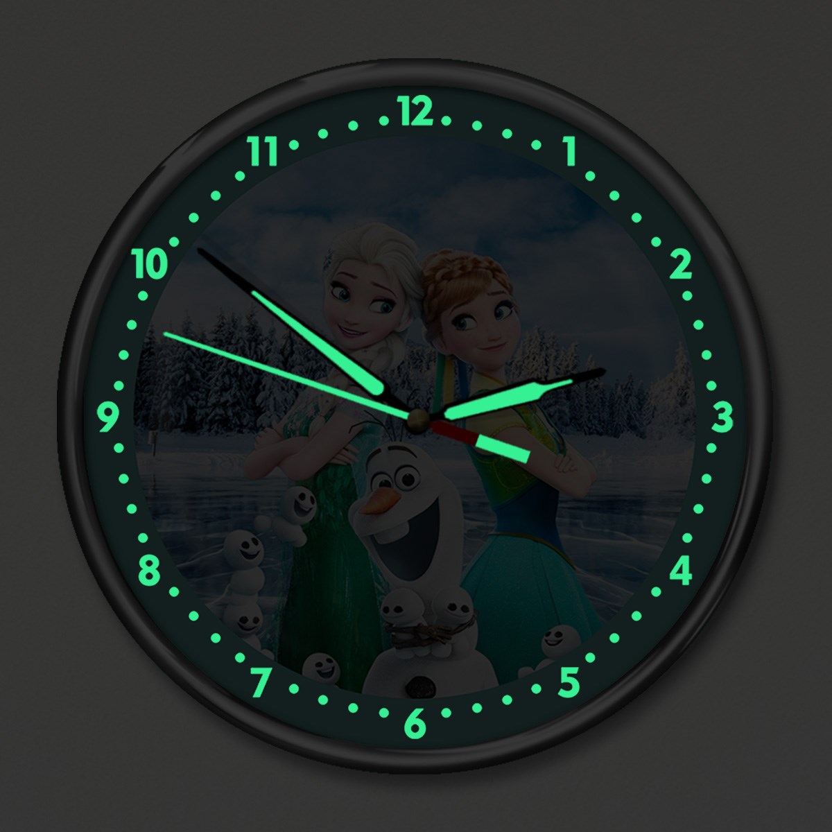 Dekor Loft Premium Gece Parlayan Frozen Elsa Çocuk Odası Duvar Saati