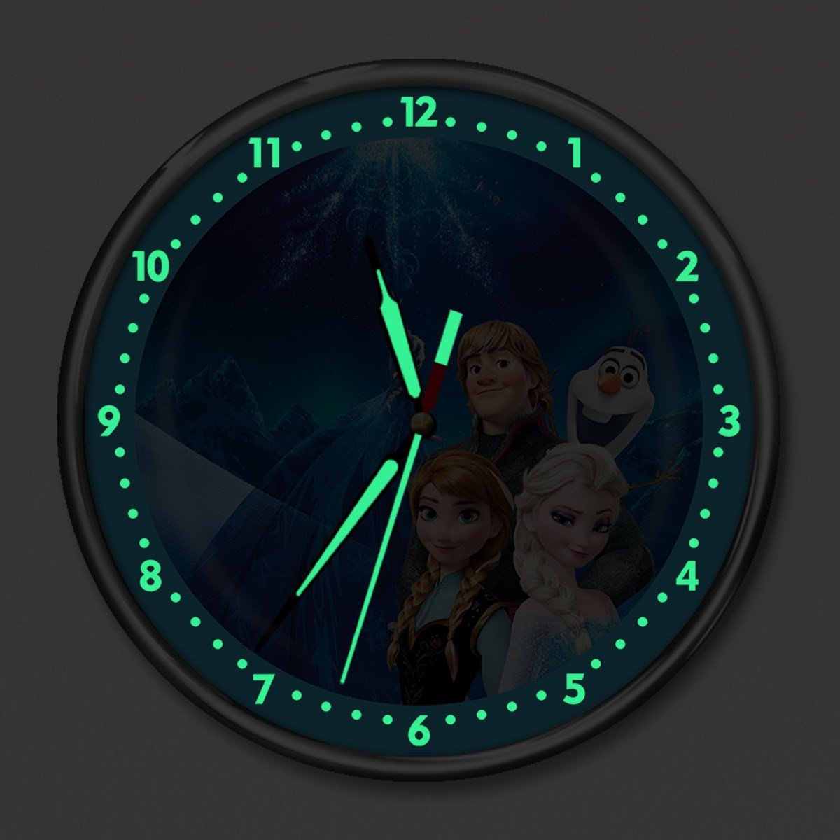 Dekor Loft Premium Gece Parlayan Frozen Elsa Çocuk Odası Duvar Saati