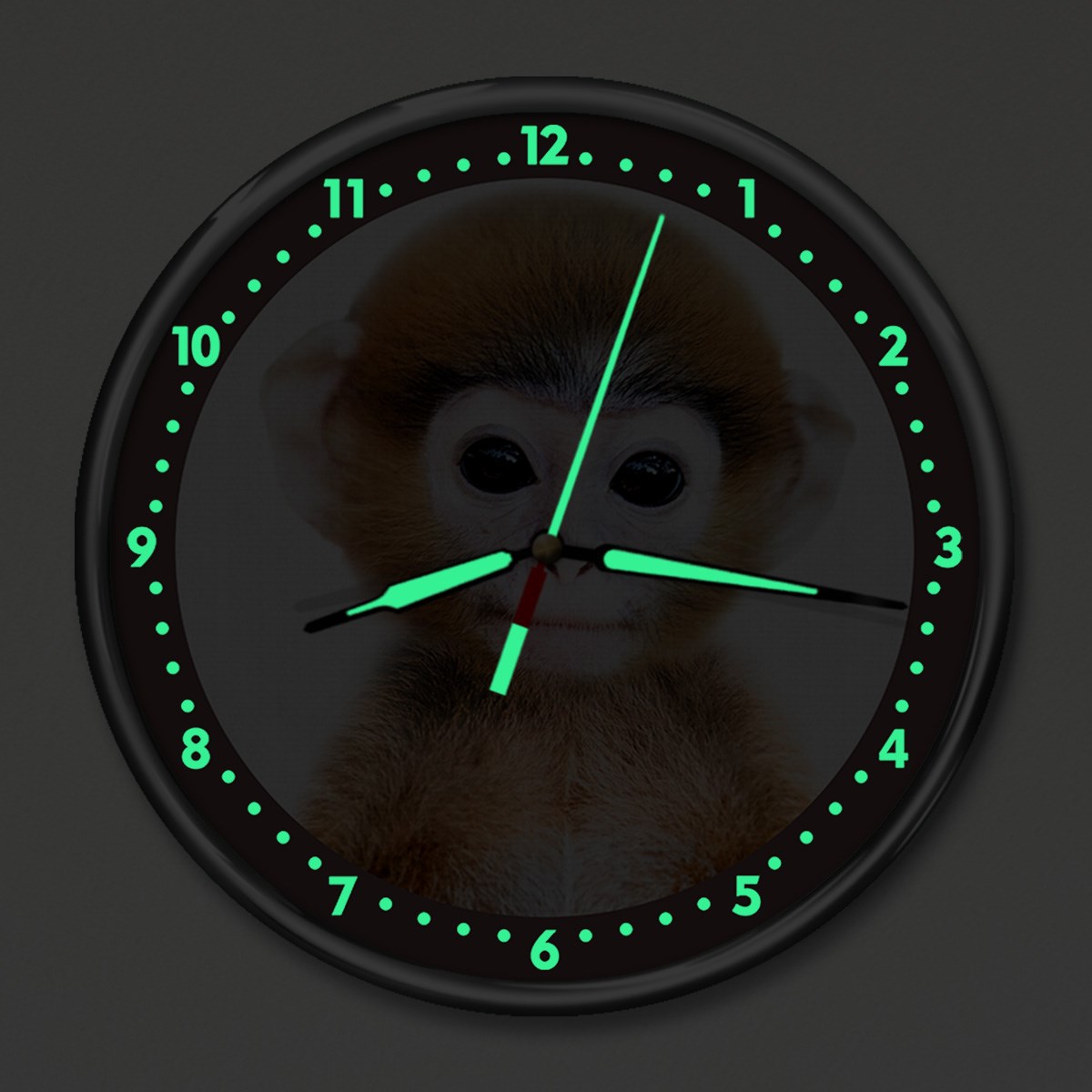 Dekor Loft Premium Gece Parlayan Maymun  Çocuk Odası Duvar Saati