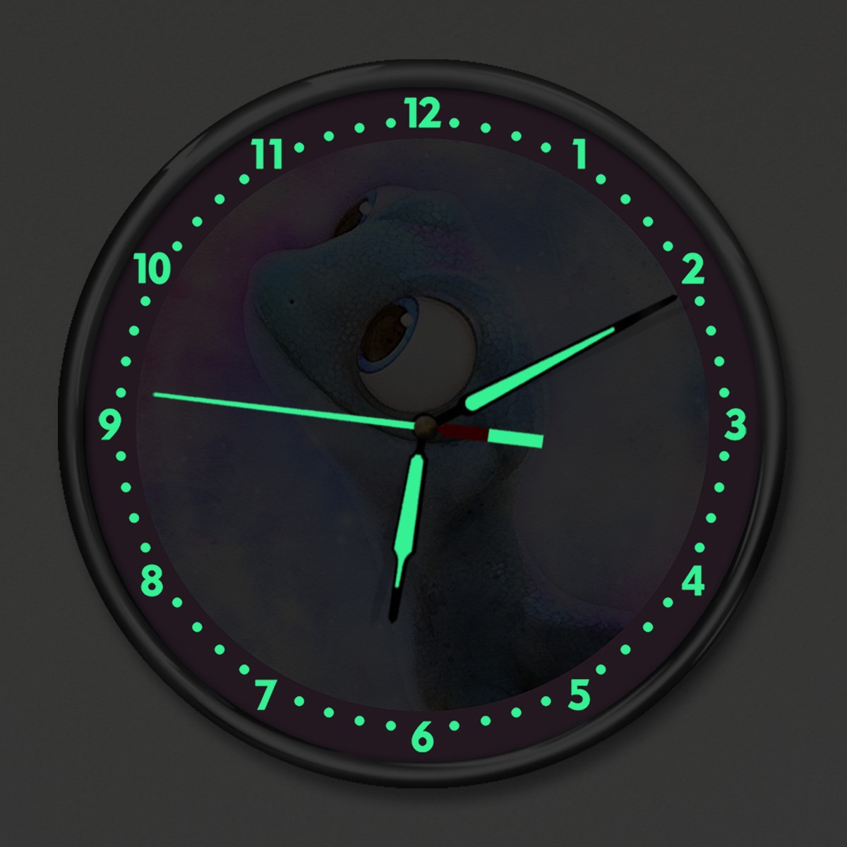 Dekor Loft Premium Gece Parlayan Minik Ejderha Çocuk Odası Duvar Saati