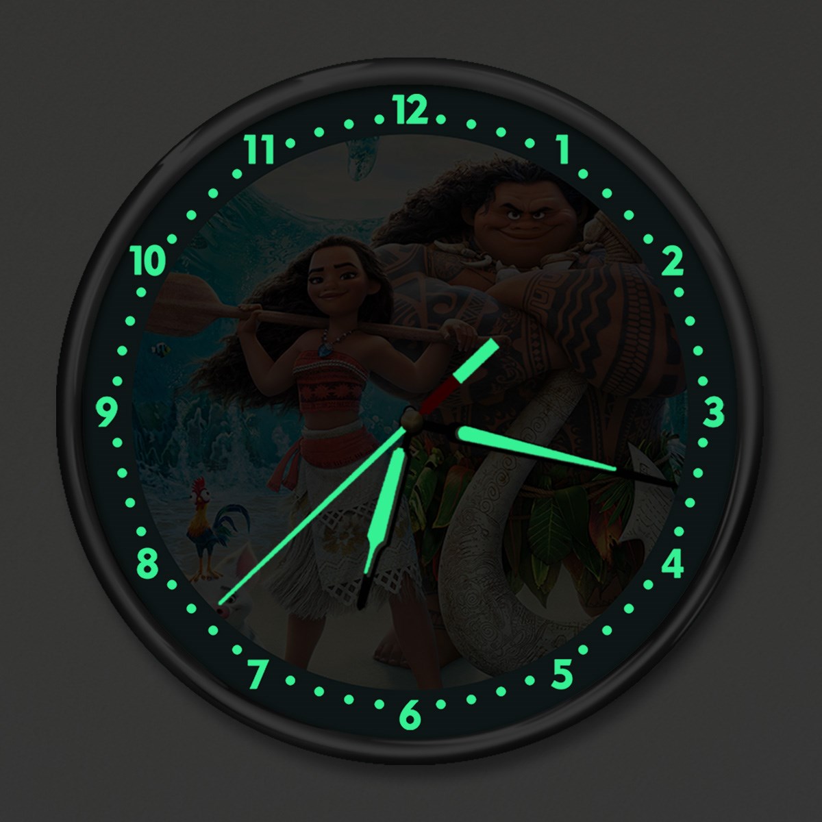 Dekor Loft Premium Gece Parlayan Moana  Çocuk Odası Duvar Saati