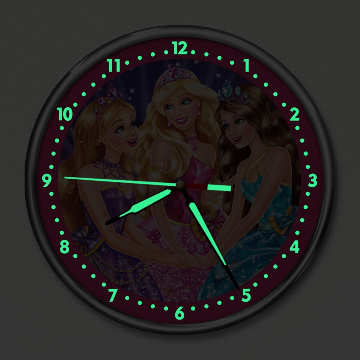 Dekor Loft Premium Gece Parlayan Prenses Babie  Çocuk Odası Duvar Saati