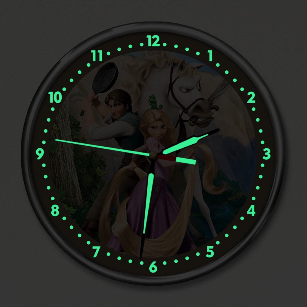 Dekor Loft Premium Gece Parlayan Rapunzel  Çocuk Odası Duvar Saati