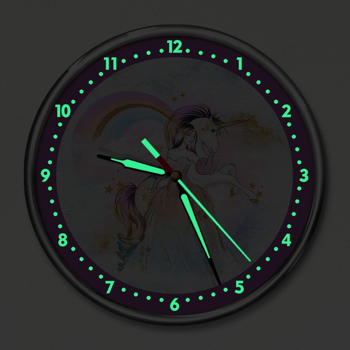 Dekor Loft Premium Gece Parlayan Unicorn  Çocuk Odası Duvar Saati