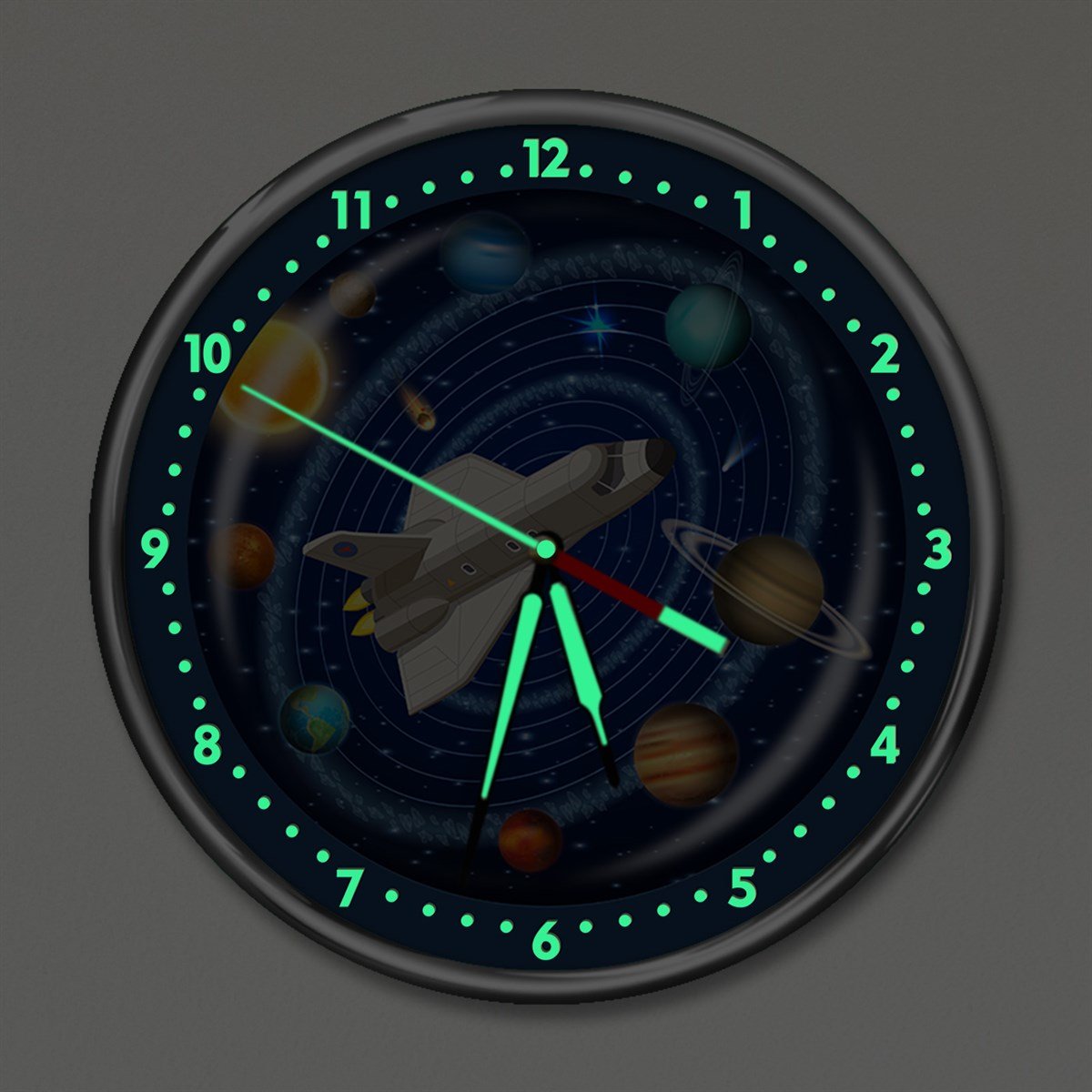 Dekor Loft Premium Gece Parlayan Uzay Çocuk Odası Duvar Saati PFS-1784