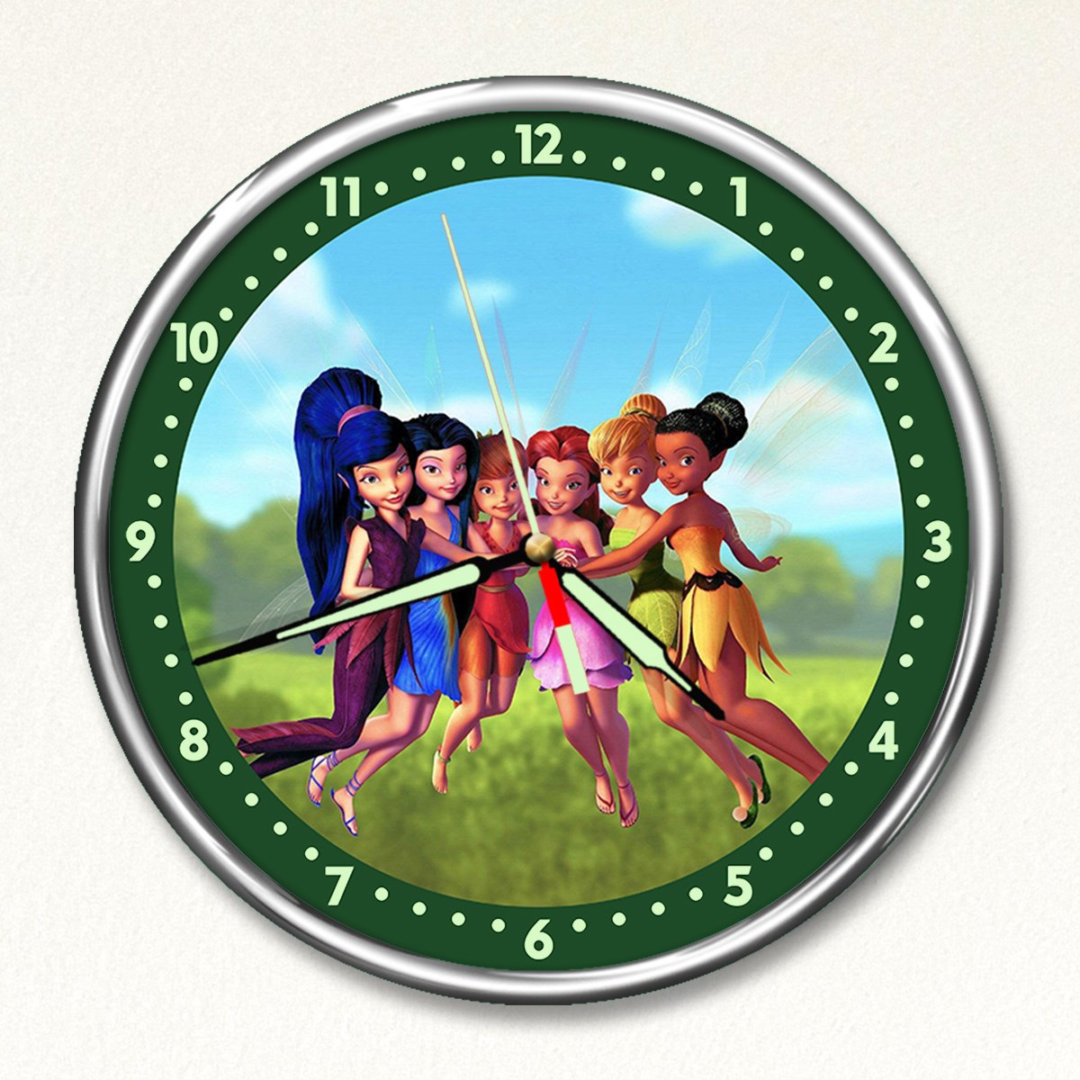 Dekor Loft Premium Gece Parlayan Winx Kızı  Çocuk Odası Duvar Saati
