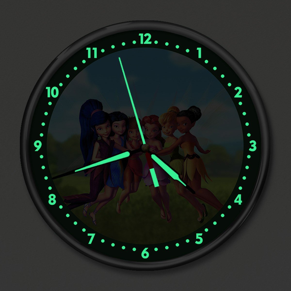 Dekor Loft Premium Gece Parlayan Winx Kızı  Çocuk Odası Duvar Saati