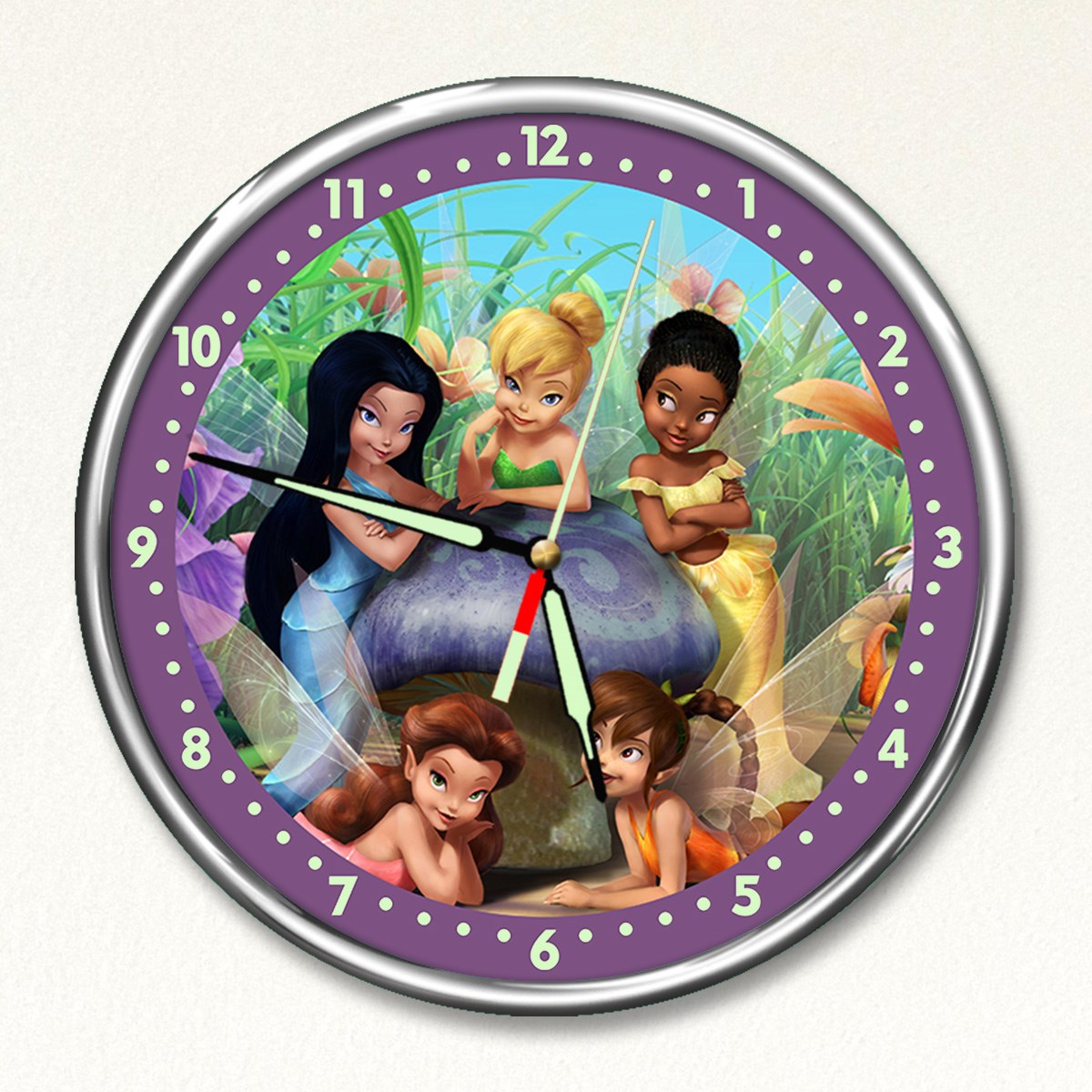 Dekor Loft Premium Gece Parlayan Winx Kızı  Çocuk Odası Duvar Saati