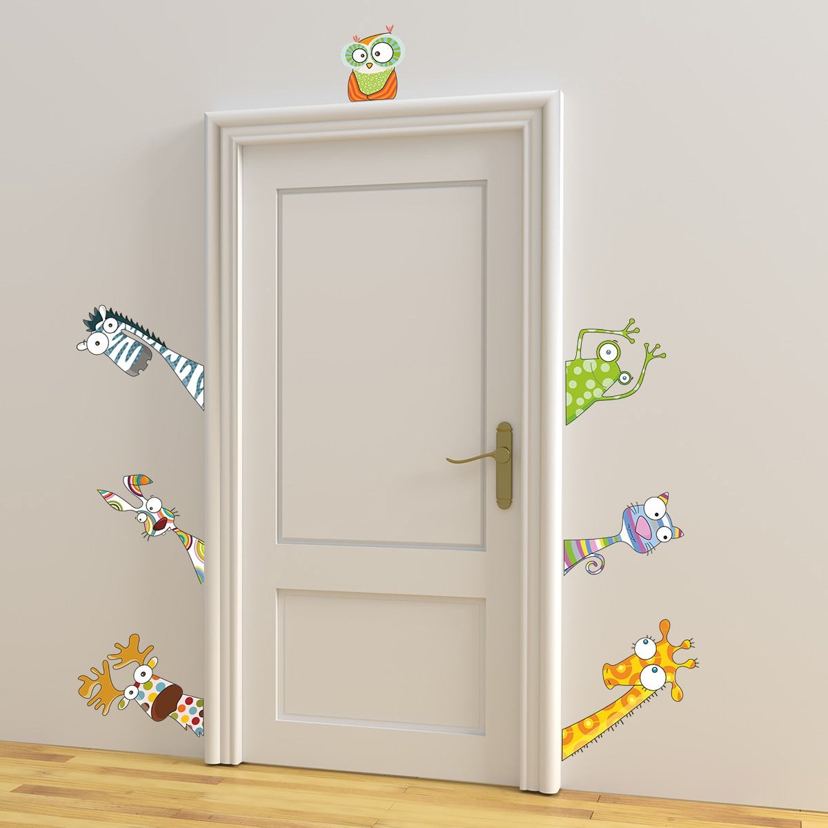 Dekor Loft Sevimli Kapı Arkadaşlarım Çocuk Odası Kapı Yanı Duvar Sticker