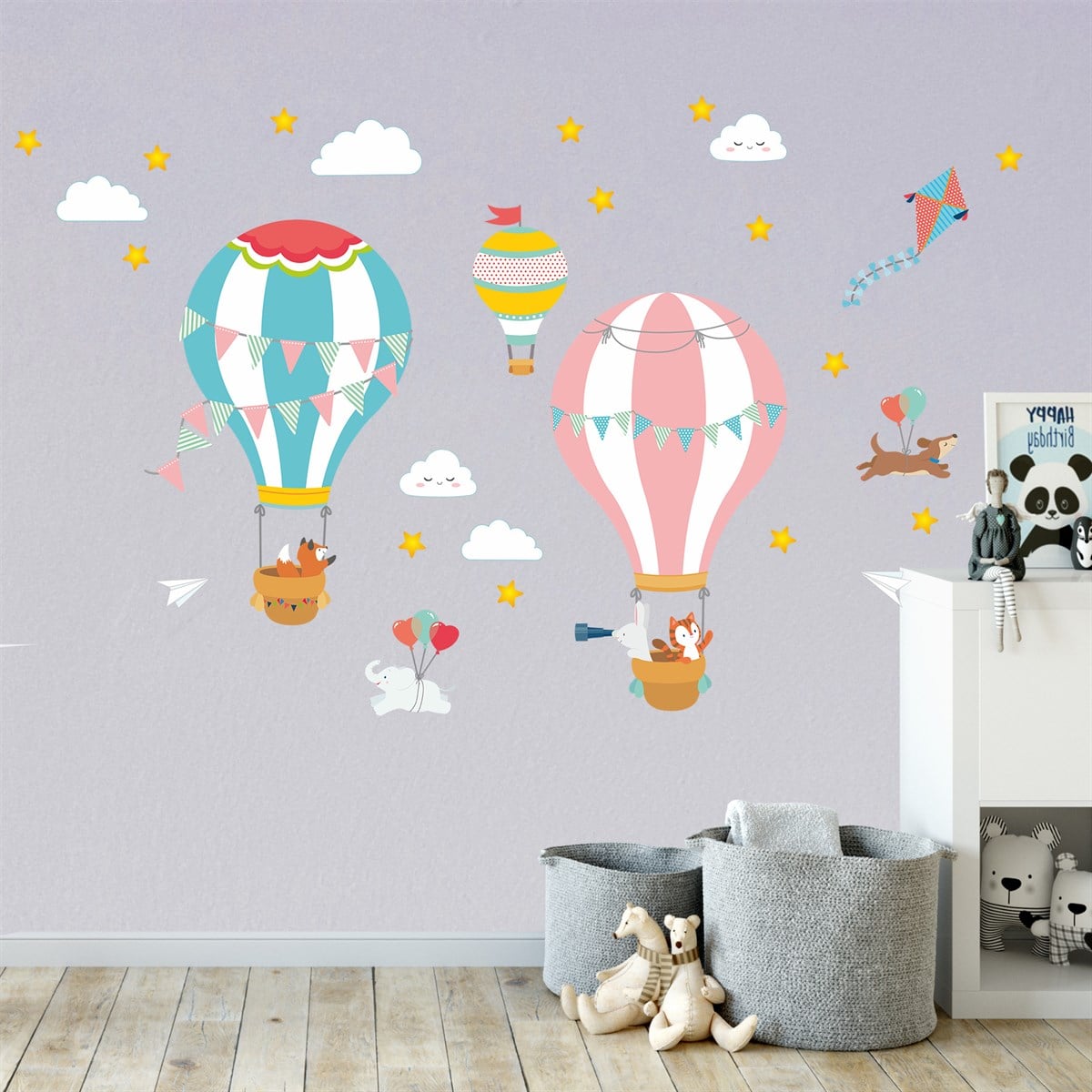 Dekor Loft Uçan Balonlar Çocuk Odası Sticker CS-874