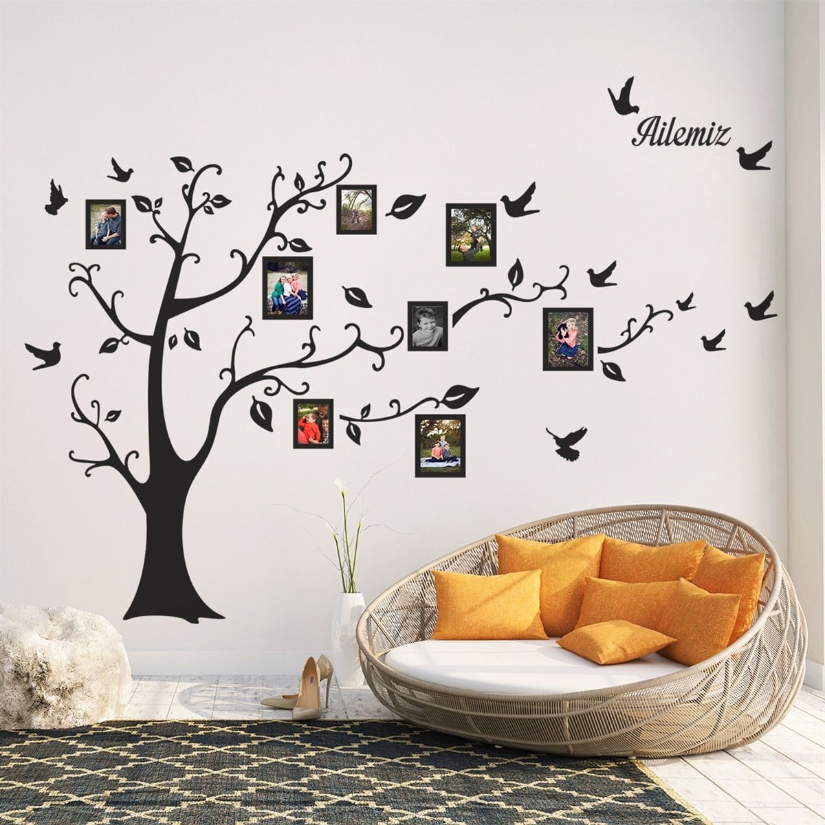 DekorLoft Aile Soy Ağacı Fotoğraf Albümü Duvar Sticker XXL DS-173