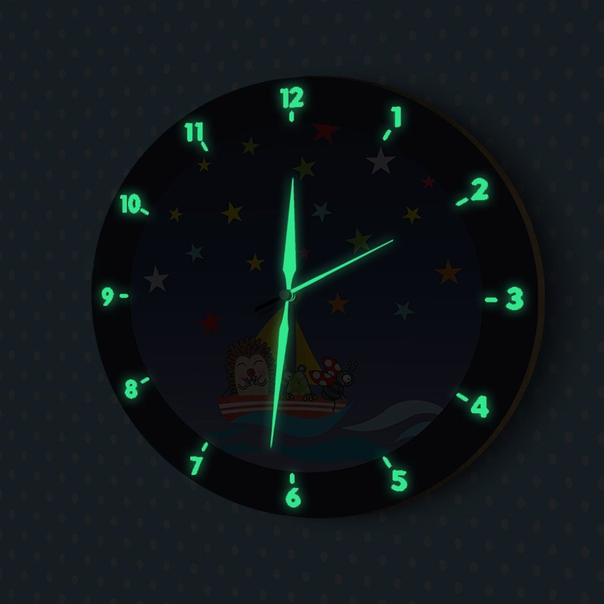 DekorLoft Fosforlu Çocuk Odası Duvar Saati YFS-1418