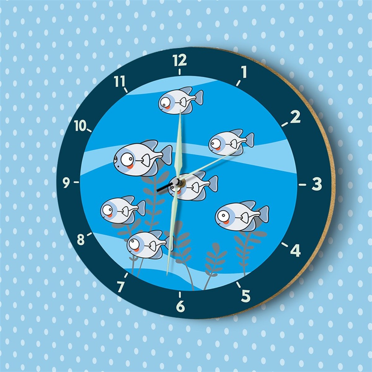 DekorLoft Fosforlu Çocuk Odası Duvar Saati YFS-1411