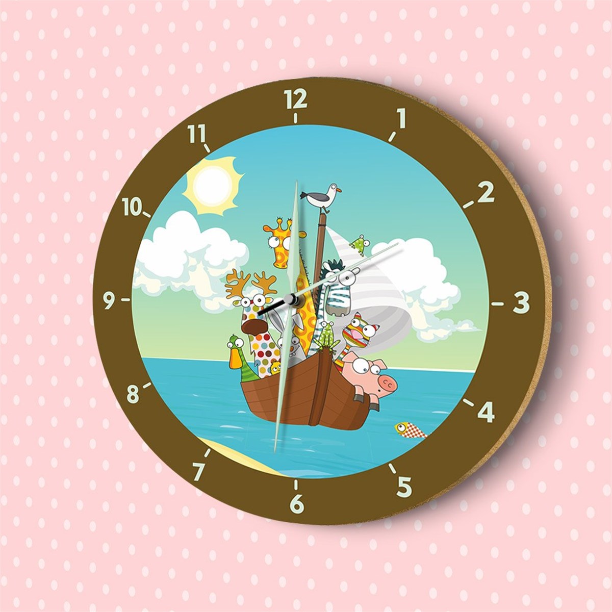 DekorLoft Fosforlu Çocuk Odası Duvar Saati YFS-1429