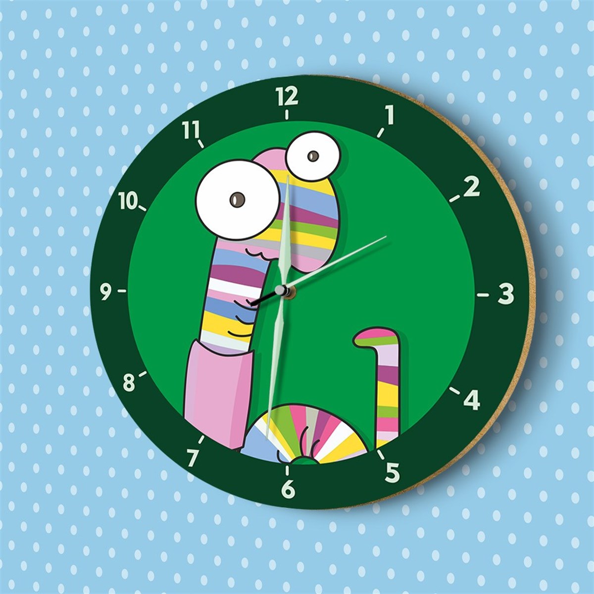 DekorLoft Fosforlu Çocuk Odası Duvar Saati YFS-1408