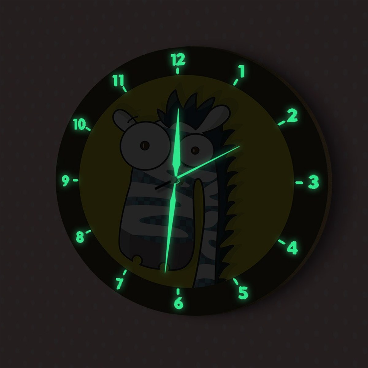 DekorLoft Fosforlu Çocuk Odası Duvar Saati YFS-1406