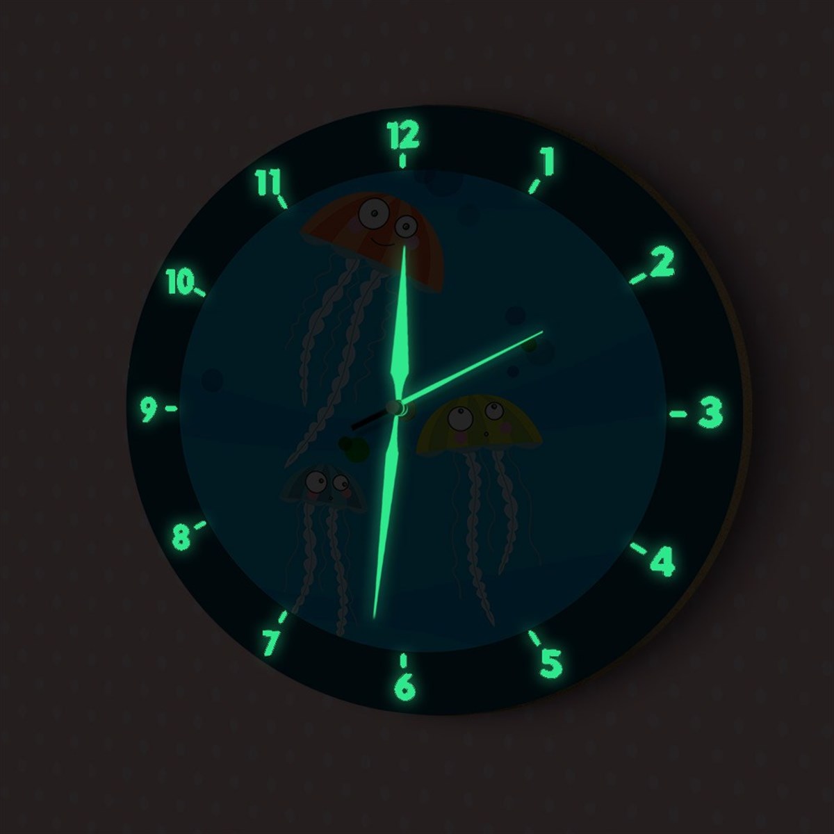 DekorLoft Fosforlu Çocuk Odası Duvar Saati YFS-1412