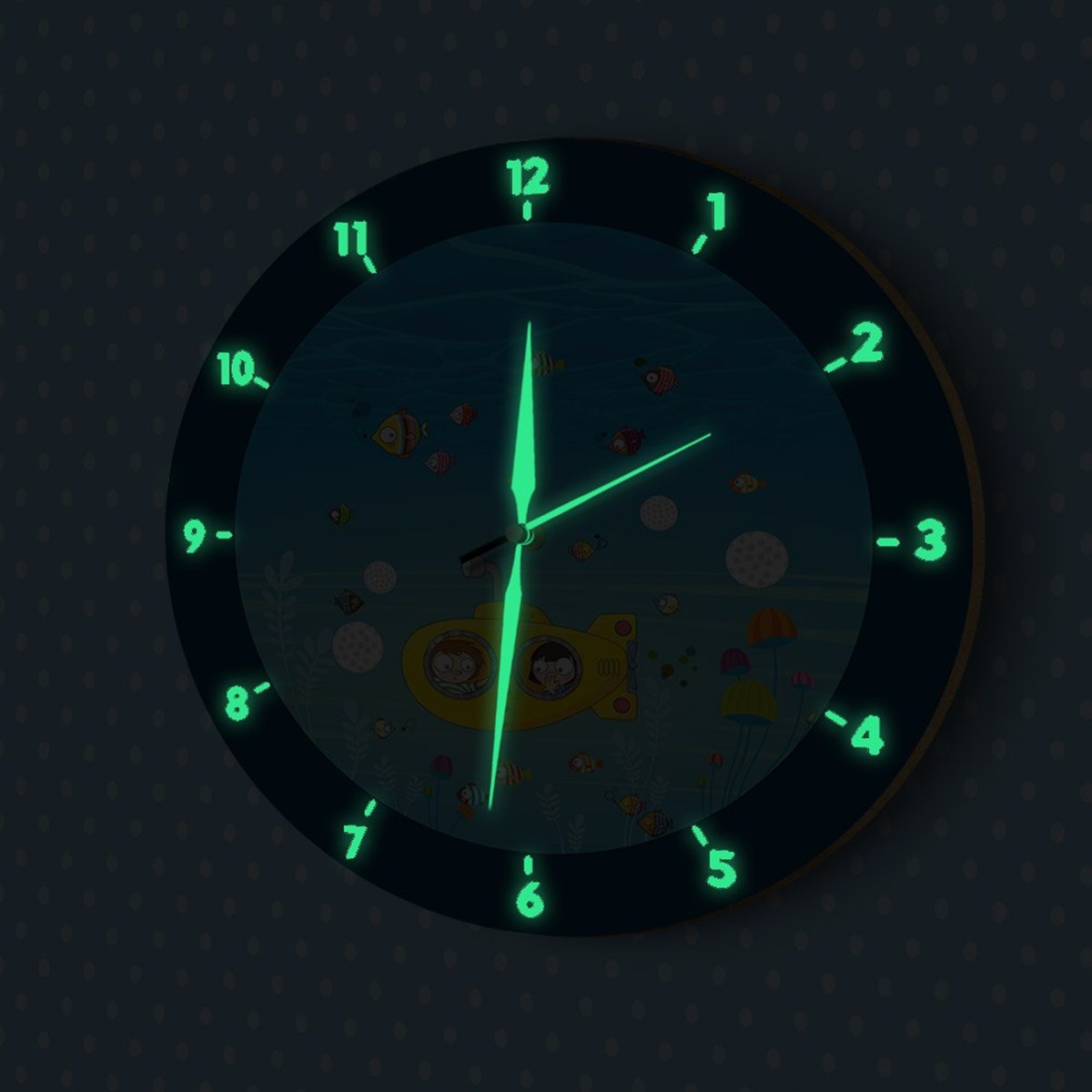 DekorLoft Fosforlu Çocuk Odası Duvar Saati YFS-1430