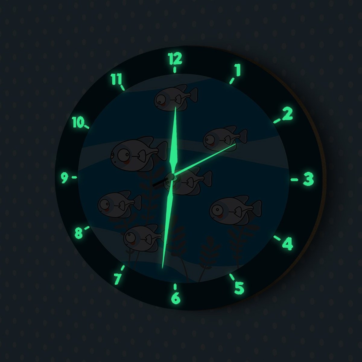 DekorLoft Fosforlu Çocuk Odası Duvar Saati YFS-1411