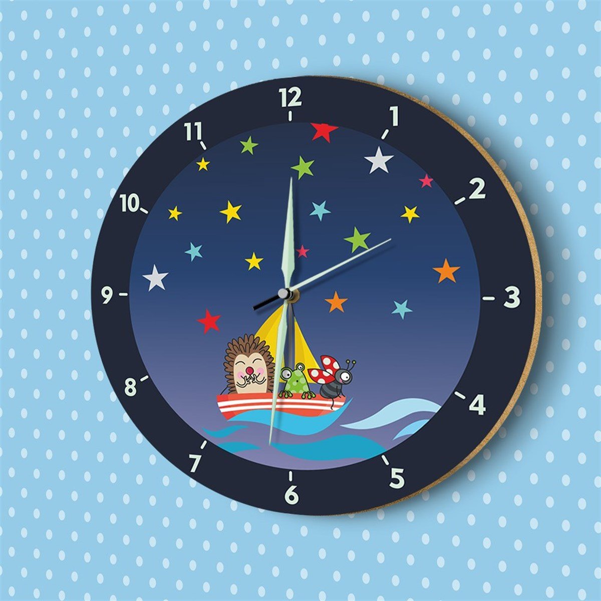 DekorLoft Fosforlu Çocuk Odası Duvar Saati YFS-1418