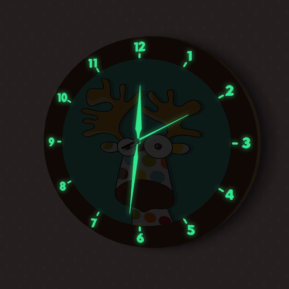 DekorLoft Fosforlu Çocuk Odası Duvar Saati YFS-1410