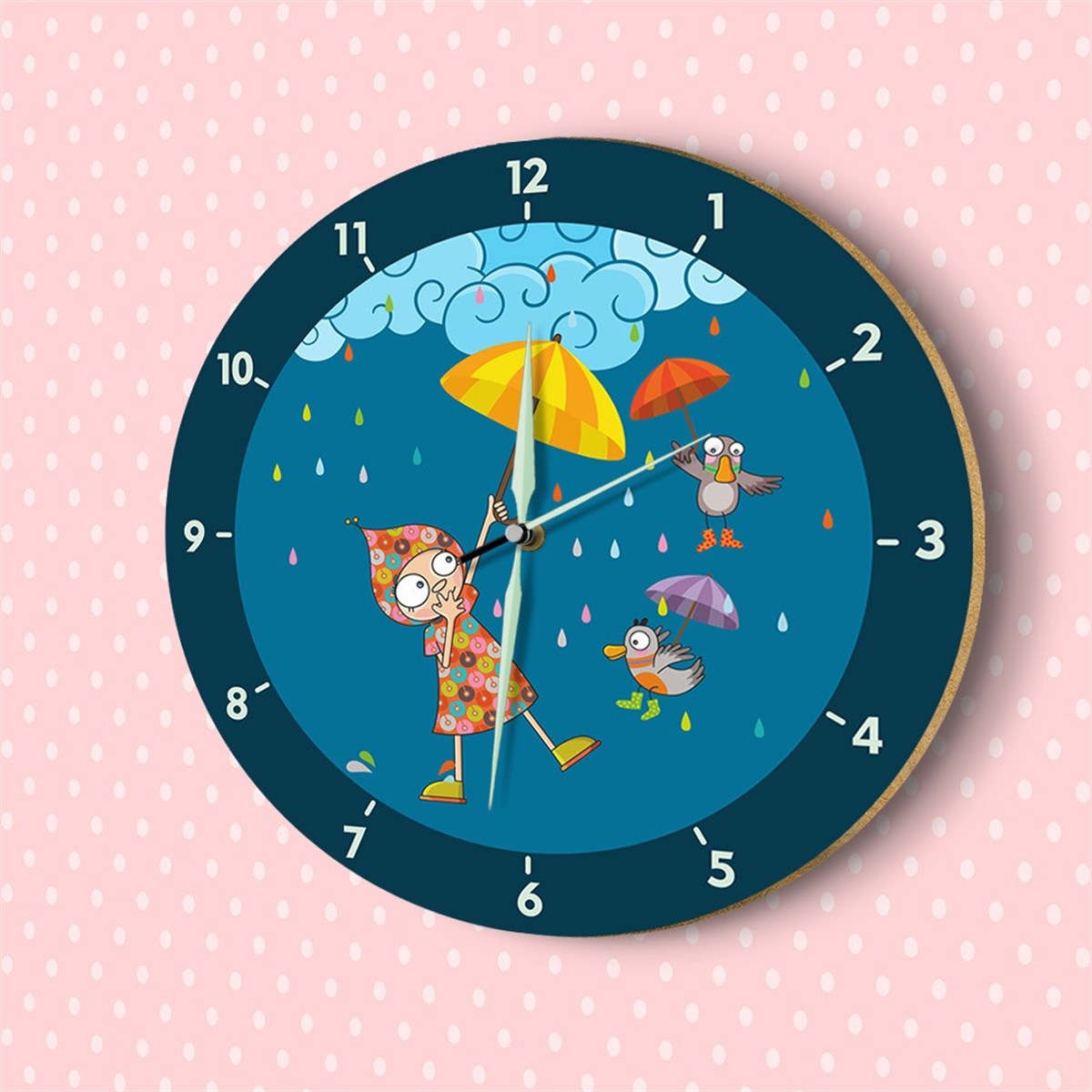 DekorLoft Fosforlu Çocuk Odası Duvar Saati YFS-1423