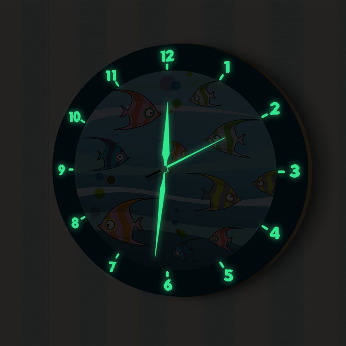 DekorLoft Fosforlu Çocuk Odası Duvar Saati YFS-1413