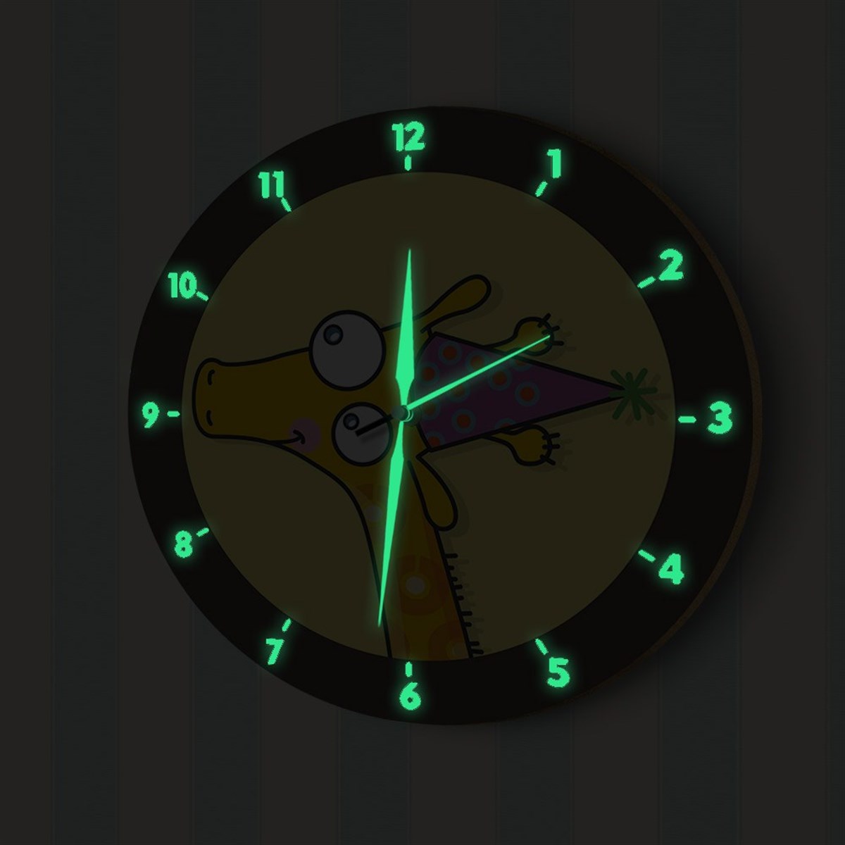 DekorLoft Fosforlu Çocuk Odası Duvar Saati YFS-1405