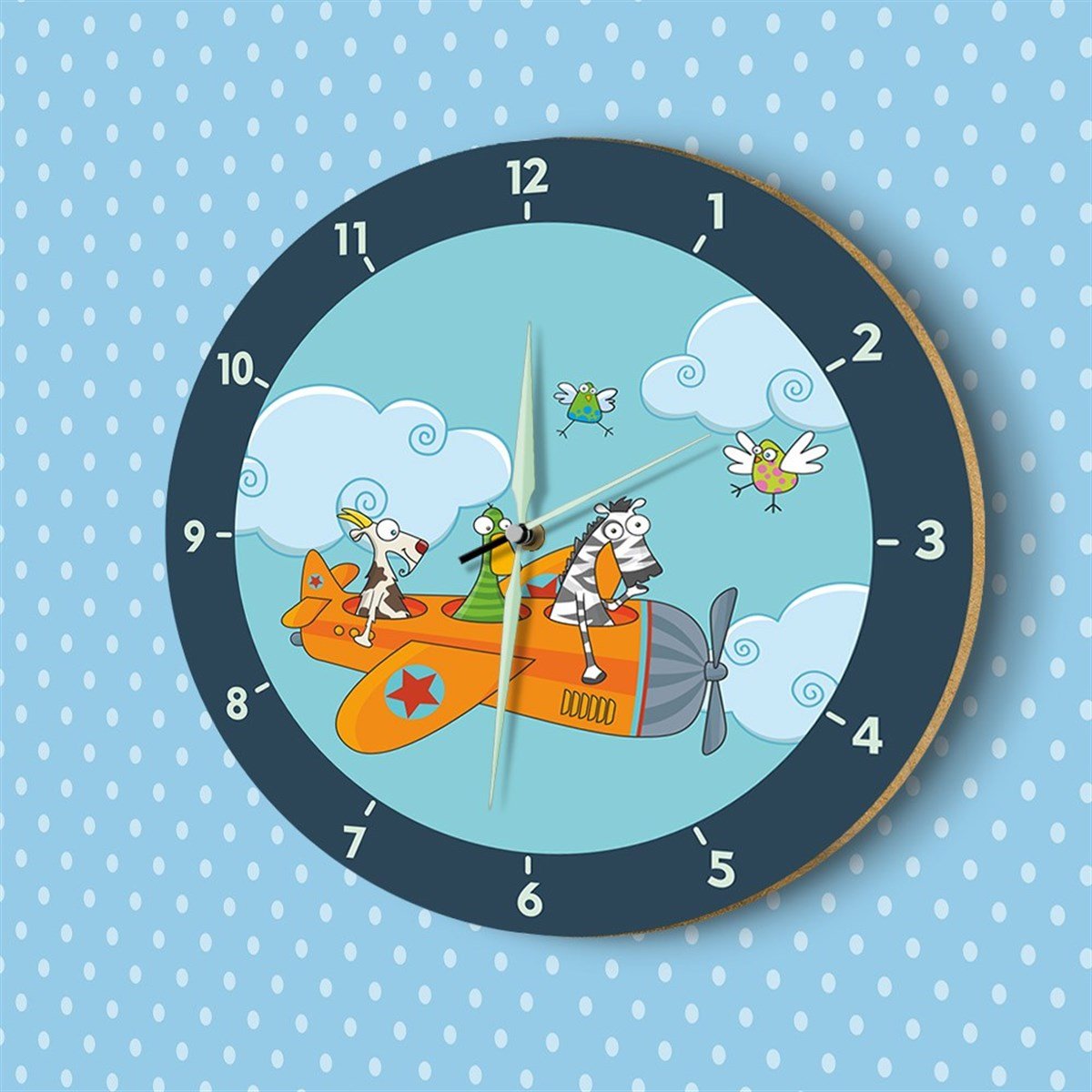 DekorLoft Fosforlu Çocuk Odası Duvar Saati YFS-1424